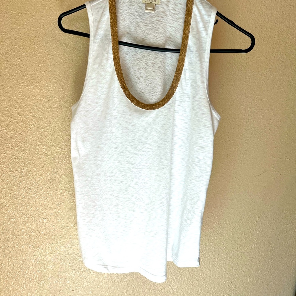 J. Crew Beaded Neck Top
